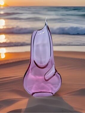 Lg 15" ZBS Zelezny Brod Sklo Neodymium Alexandrite Purple Art Glass Vase Czech